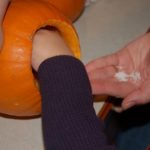 Season the pumpkin with salt and pepper
